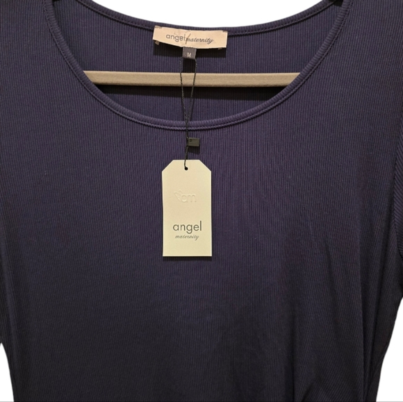 NWT Angel Maternity Long Sleeves Frilled End Bodycon Dress. Navy Blue. Size M - Picture 8 of 14